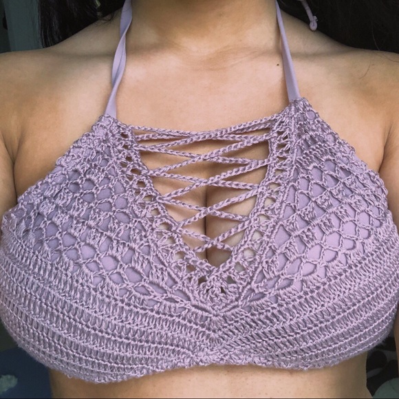 Other - beautiful purple knit bikini top 💜